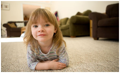 Girl on Clean Carpet